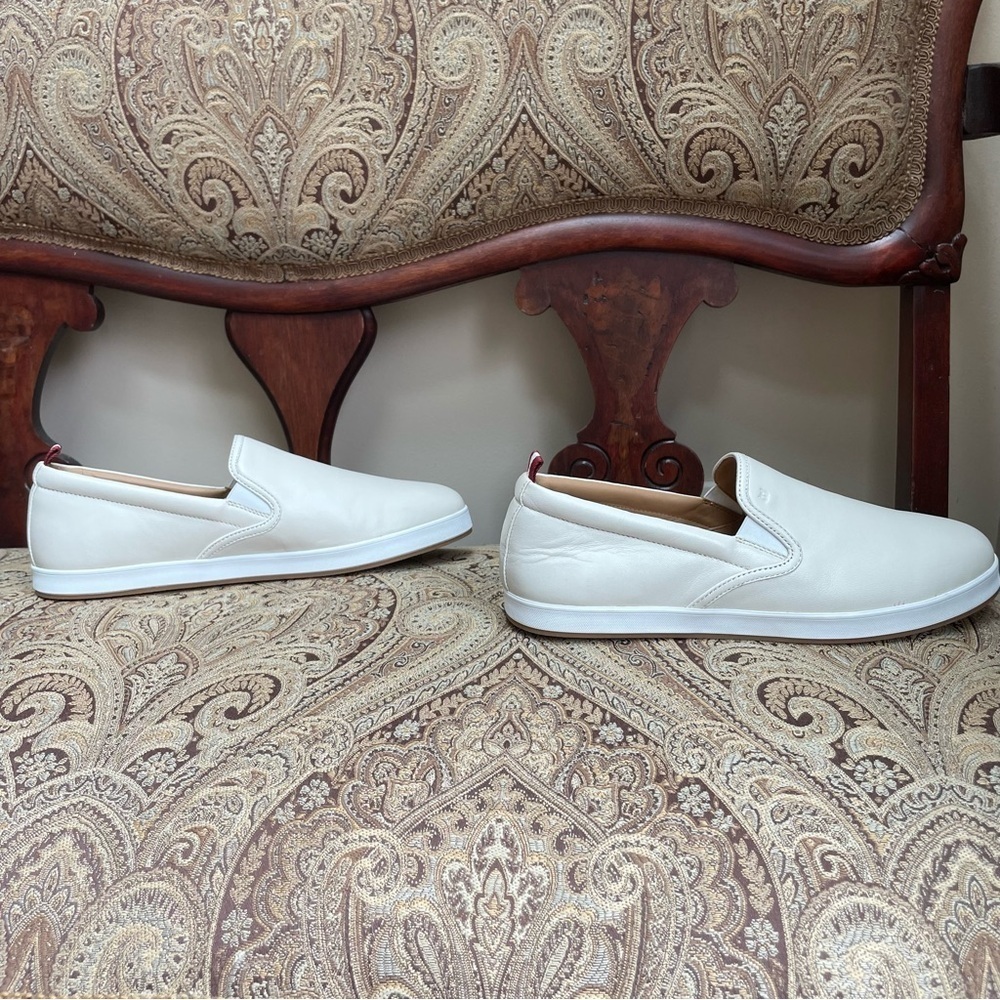New Bally Hinka Bone White Lamb Leather Slip On Loafer Sneakers Size 10 NWOB - Picture 3 of 12